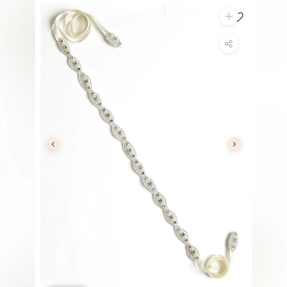 Untamed Petals Pearl Ivory belt/head piece bridal accessory ribbon accessories